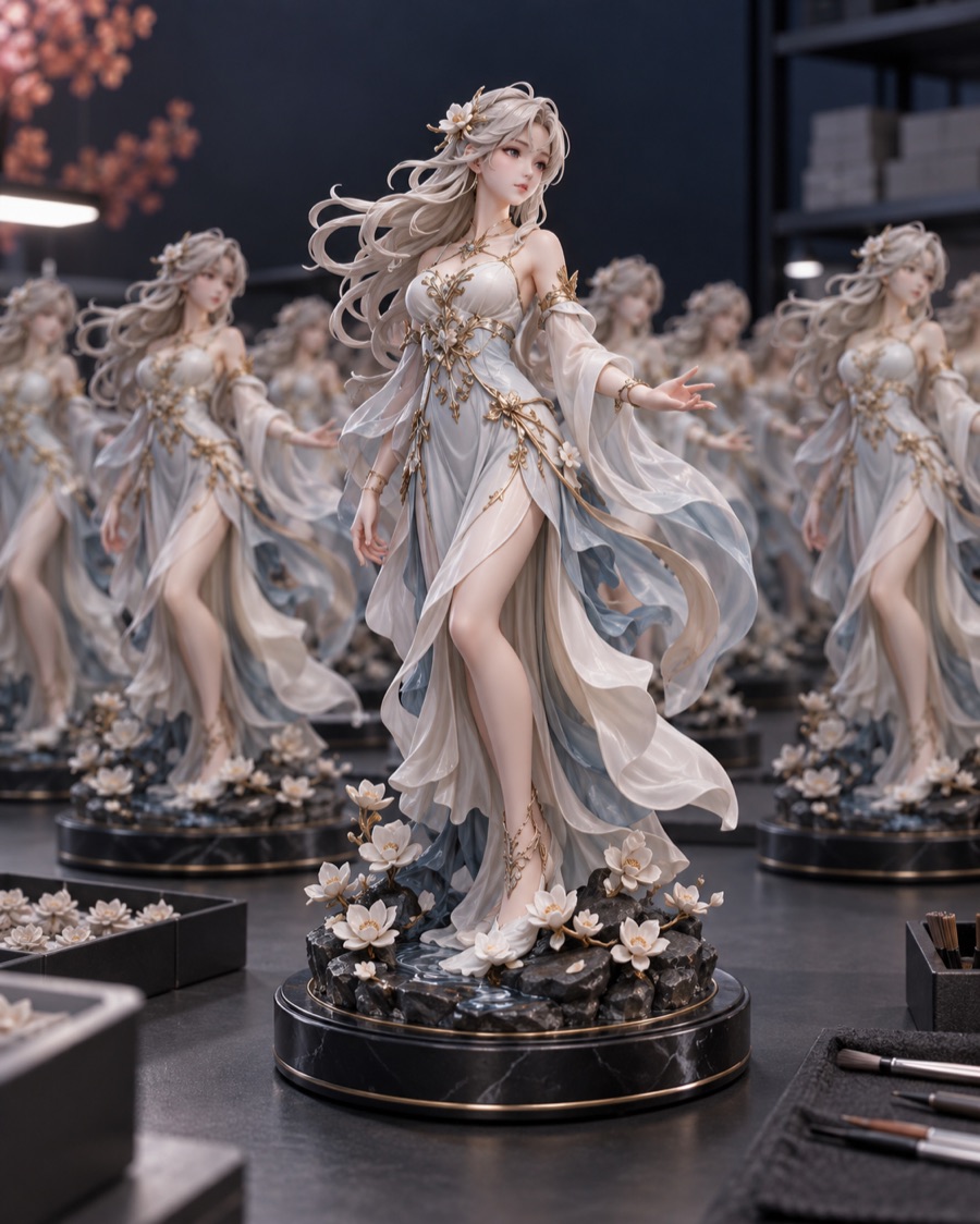 Resin collectibles in production